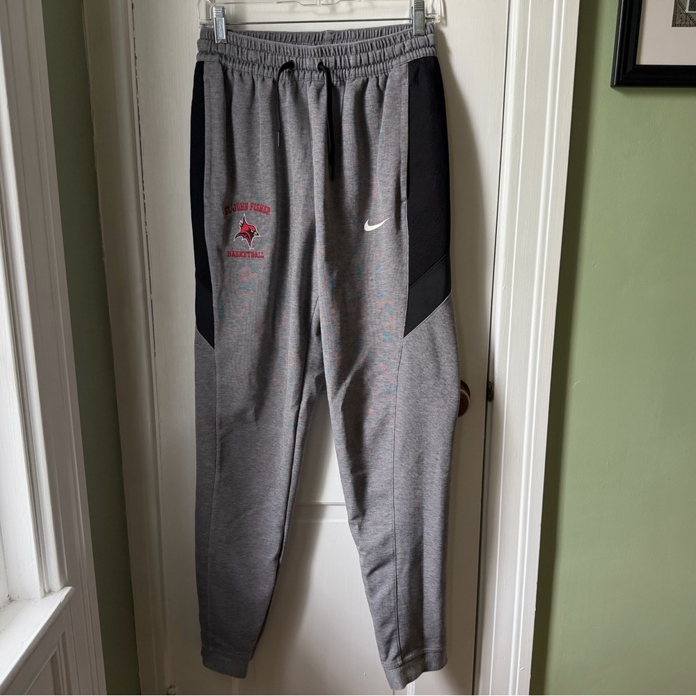 Nike Gray Black Sweatpants St John Fisher Men’s Basketball Embroidered Size M